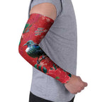 Tui Meri Kirihimete Personalised Arm Sleeves Pohutukawa Flowers Red Motif - Aussie Hoodie