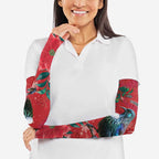 Tui Meri Kirihimete Personalised Arm Sleeves Pohutukawa Flowers Red Motif - Aussie Hoodie