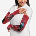Tui Meri Kirihimete Personalised Arm Sleeves Pohutukawa Flowers Red Motif - Aussie Hoodie