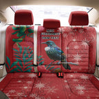 Tui Meri Kirihimete Personalised Back Car Seat Cover Pohutukawa Flowers Red Motif - Aussie Hoodie
