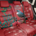 Tui Meri Kirihimete Personalised Back Car Seat Cover Pohutukawa Flowers Red Motif - Aussie Hoodie