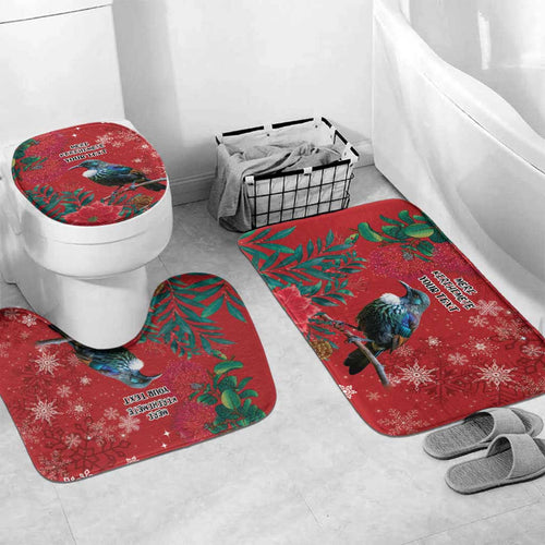 Tui Meri Kirihimete Personalised Bathroom Set Pohutukawa Flowers Red Motif - Aussie Hoodie