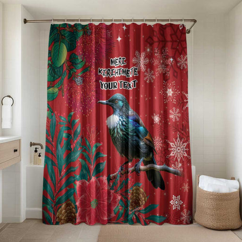 Tui Meri Kirihimete Personalised Bathroom Set Pohutukawa Flowers Red Motif - Aussie Hoodie