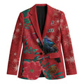 Tui Meri Kirihimete Personalised Blazer Pohutukawa Flowers Red Motif - Aussie Hoodie