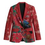 Tui Meri Kirihimete Personalised Blazer Pohutukawa Flowers Red Motif - Aussie Hoodie