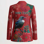 Tui Meri Kirihimete Personalised Blazer Pohutukawa Flowers Red Motif - Aussie Hoodie