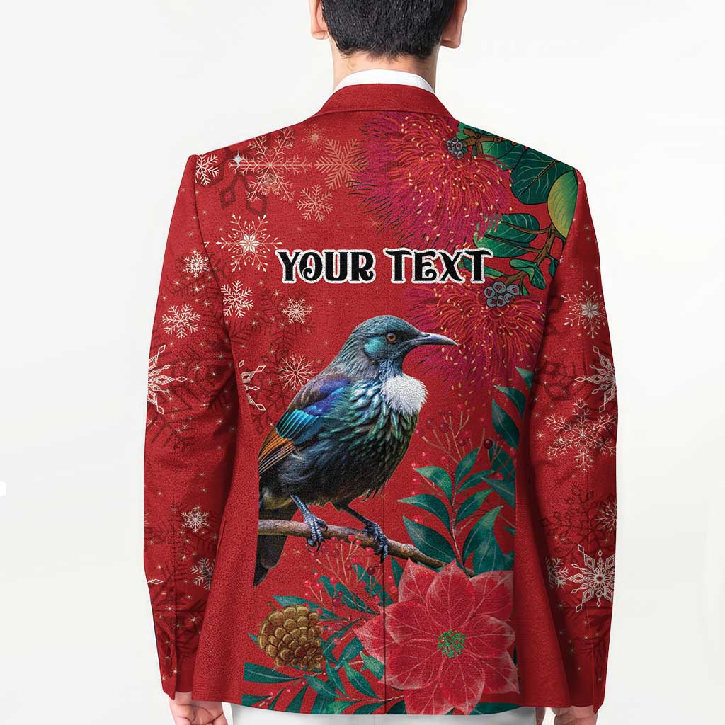 Tui Meri Kirihimete Personalised Blazer Pohutukawa Flowers Red Motif - Aussie Hoodie