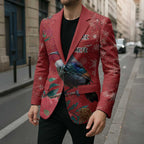 Tui Meri Kirihimete Personalised Blazer Pohutukawa Flowers Red Motif - Aussie Hoodie