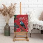 Tui Meri Kirihimete Personalised Canvas Wall Art Pohutukawa Flowers Red Motif - Aussie Hoodie