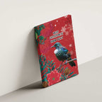 Tui Meri Kirihimete Personalised Canvas Wall Art Pohutukawa Flowers Red Motif - Aussie Hoodie