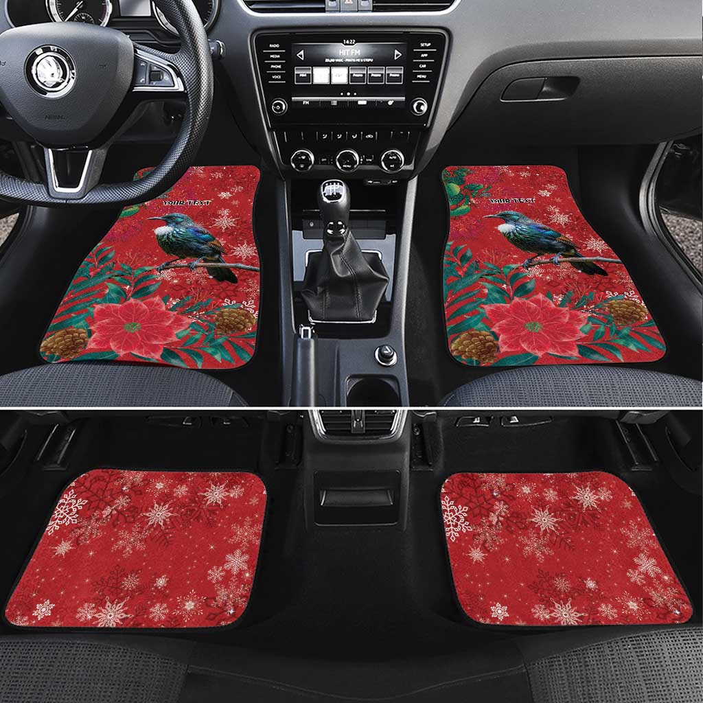 Tui Meri Kirihimete Personalised Car Mats Pohutukawa Flowers Red Motif - Aussie Hoodie