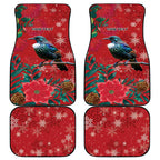 Tui Meri Kirihimete Personalised Car Mats Pohutukawa Flowers Red Motif - Aussie Hoodie