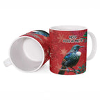 Tui Meri Kirihimete Personalised Ceramic Mug Pohutukawa Flowers Red Motif - Aussie Hoodie