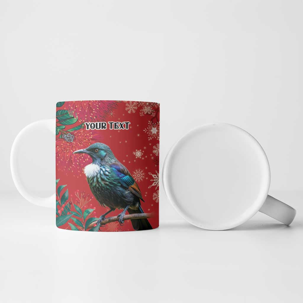 Tui Meri Kirihimete Personalised Ceramic Mug Pohutukawa Flowers Red Motif - Aussie Hoodie