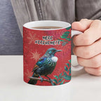 Tui Meri Kirihimete Personalised Ceramic Mug Pohutukawa Flowers Red Motif - Aussie Hoodie