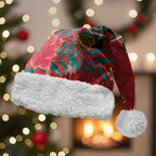 Tui Meri Kirihimete Personalised Christmas Santa Hat Pohutukawa Flowers Red Motif - Aussie Hoodie