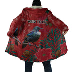 Tui Meri Kirihimete Personalised Cloak Pohutukawa Flowers Red Motif - Aussie Hoodie