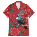 Tui Meri Kirihimete Personalised Family Matching Mermaid Dress and Hawaiian Shirt Pohutukawa Flowers Red Motif - Aussie Hoodie