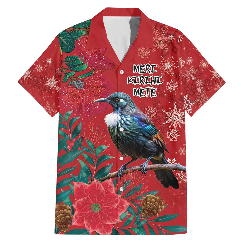 Tui Meri Kirihimete Personalised Family Matching Mermaid Dress and Hawaiian Shirt Pohutukawa Flowers Red Motif - Aussie Hoodie