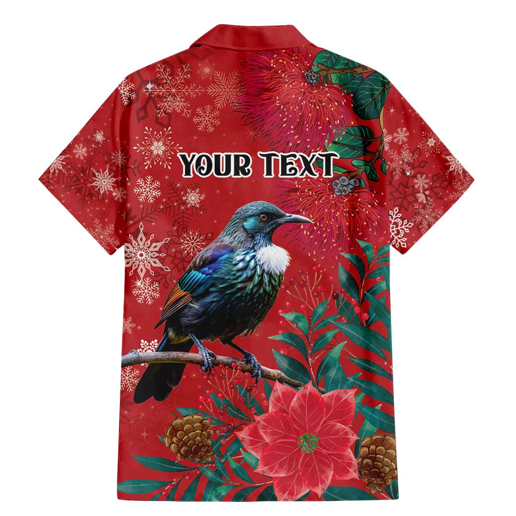 Tui Meri Kirihimete Personalised Family Matching Mermaid Dress and Hawaiian Shirt Pohutukawa Flowers Red Motif - Aussie Hoodie