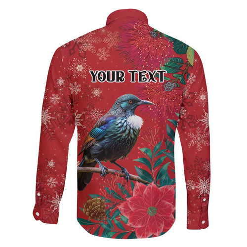 Tui Meri Kirihimete Personalised Family Matching Summer Maxi Dress and Hawaiian Shirt Pohutukawa Flowers Red Motif - Aussie Hoodie