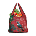 Tui Meri Kirihimete Personalised Grocery Bag Pohutukawa Flowers Red Motif - Aussie Hoodie