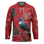 Tui Meri Kirihimete Personalised Hockey Jersey Pohutukawa Flowers Red Motif - Aussie Hoodie