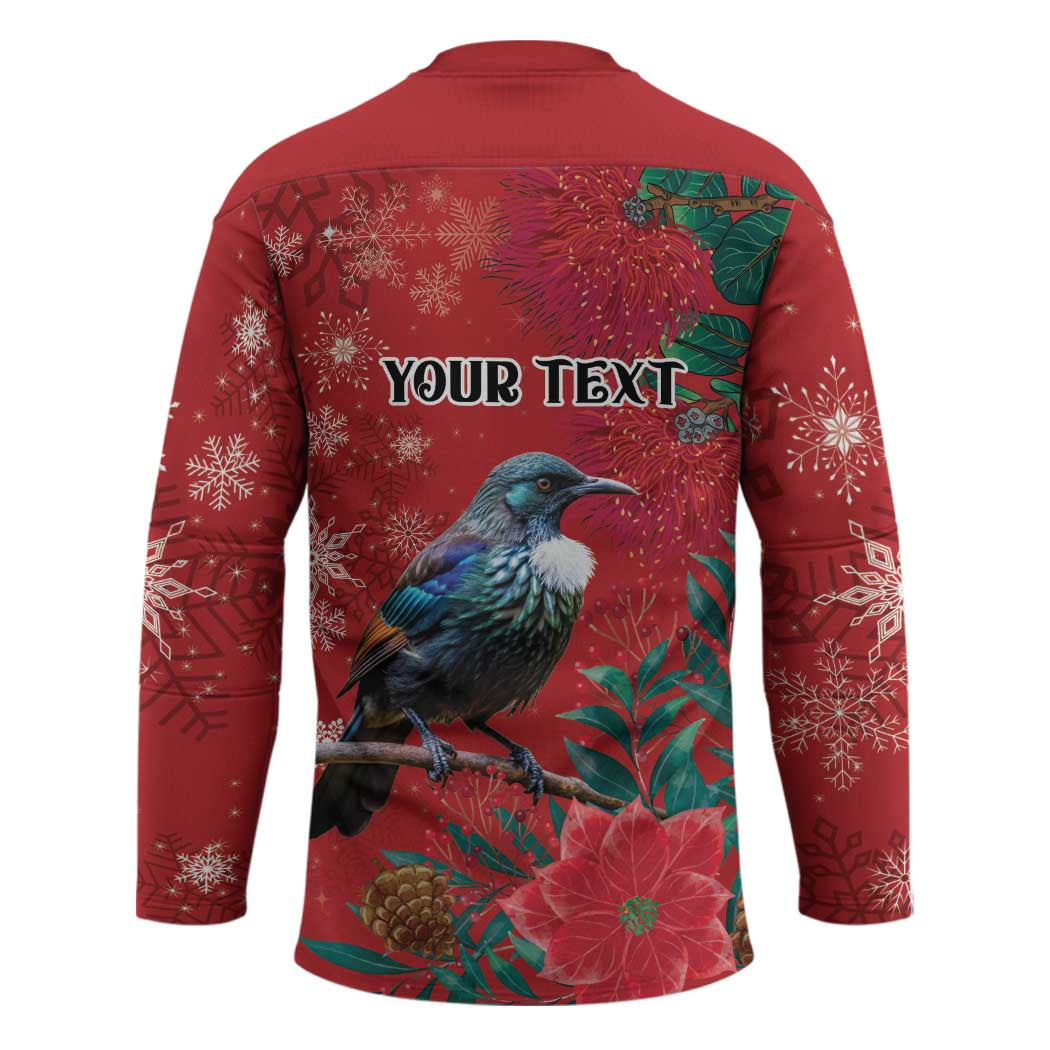 Tui Meri Kirihimete Personalised Hockey Jersey Pohutukawa Flowers Red Motif - Aussie Hoodie