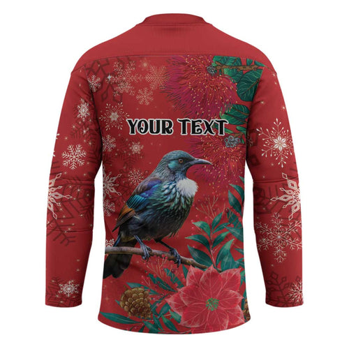 Tui Meri Kirihimete Personalised Hockey Jersey Pohutukawa Flowers Red Motif - Aussie Hoodie