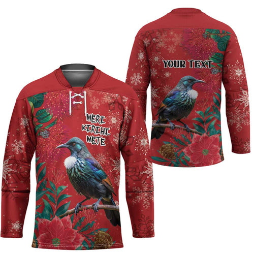 Tui Meri Kirihimete Personalised Hockey Jersey Pohutukawa Flowers Red Motif - Aussie Hoodie