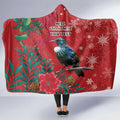Tui Meri Kirihimete Personalised Hooded Blanket Pohutukawa Flowers Red Motif - Aussie Hoodie