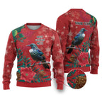 Tui Meri Kirihimete Personalised Ugly Christmas Sweater Pohutukawa Flowers Red Motif - Aussie Hoodie