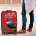 Tui Meri Kirihimete Personalised Luggage Cover Pohutukawa Flowers Red Motif - Aussie Hoodie
