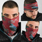 Tui Meri Kirihimete Personalised Neck Gaiter Pohutukawa Flowers Red Motif - Aussie Hoodie