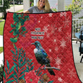 Tui Meri Kirihimete Personalised Quilt Pohutukawa Flowers Red Motif - Aussie Hoodie