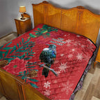Tui Meri Kirihimete Personalised Quilt Pohutukawa Flowers Red Motif - Aussie Hoodie
