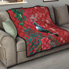 Tui Meri Kirihimete Personalised Quilt Pohutukawa Flowers Red Motif - Aussie Hoodie