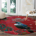 Tui Meri Kirihimete Personalised Round Carpet Pohutukawa Flowers Red Motif - Aussie Hoodie
