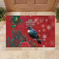 Tui Meri Kirihimete Personalised Rubber Doormat Pohutukawa Flowers Red Motif - Aussie Hoodie