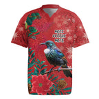 Tui Meri Kirihimete Personalised Rugby Jersey Pohutukawa Flowers Red Motif - Aussie Hoodie