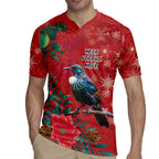 Tui Meri Kirihimete Personalised Rugby Jersey Pohutukawa Flowers Red Motif - Aussie Hoodie