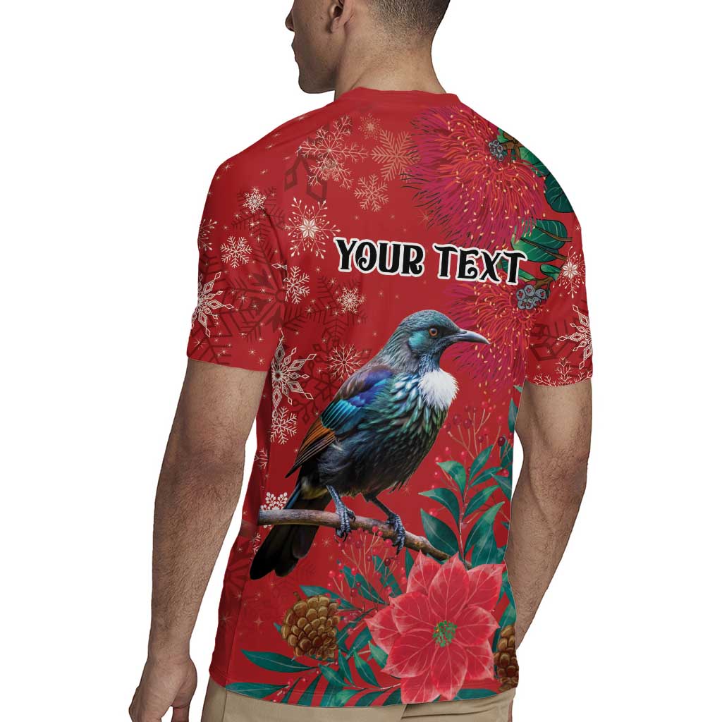 Tui Meri Kirihimete Personalised Rugby Jersey Pohutukawa Flowers Red Motif - Aussie Hoodie