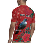 Tui Meri Kirihimete Personalised Rugby Jersey Pohutukawa Flowers Red Motif - Aussie Hoodie