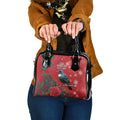 Tui Meri Kirihimete Personalised Shoulder Handbag Pohutukawa Flowers Red Motif - Aussie Hoodie
