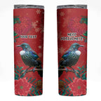 Tui Meri Kirihimete Personalised Skinny Tumbler Pohutukawa Flowers Red Motif - Aussie Hoodie