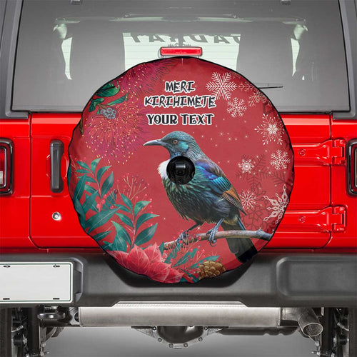 Tui Meri Kirihimete Personalised Spare Tire Cover Pohutukawa Flowers Red Motif - Aussie Hoodie
