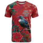 Tui Meri Kirihimete Personalised T Shirt Pohutukawa Flowers Red Motif - Aussie Hoodie