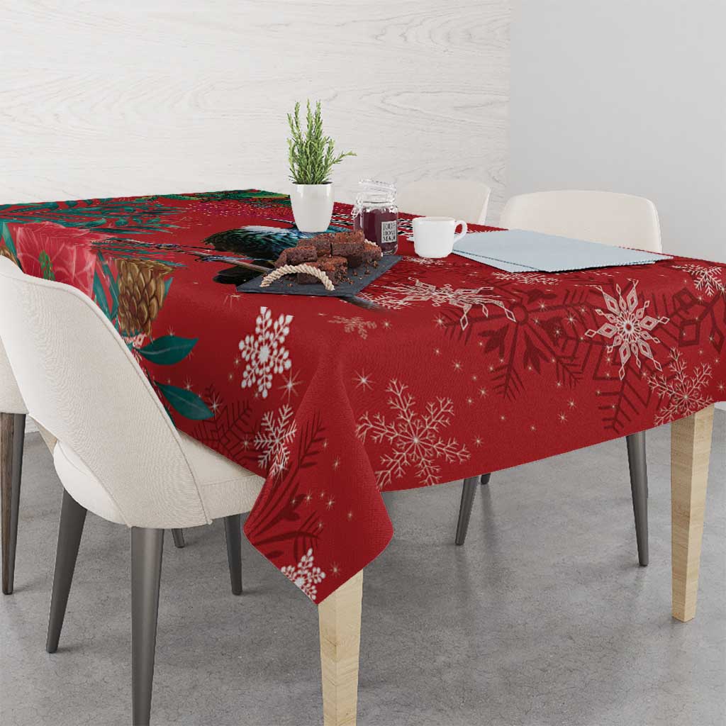 Tui Meri Kirihimete Personalised Tablecloth Pohutukawa Flowers Red Motif - Aussie Hoodie