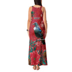 Tui Meri Kirihimete Personalised Tank Maxi Dress Pohutukawa Flowers Red Motif - Aussie Hoodie