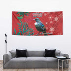 Tui Meri Kirihimete Personalised Tapestry Pohutukawa Flowers Red Motif - Aussie Hoodie